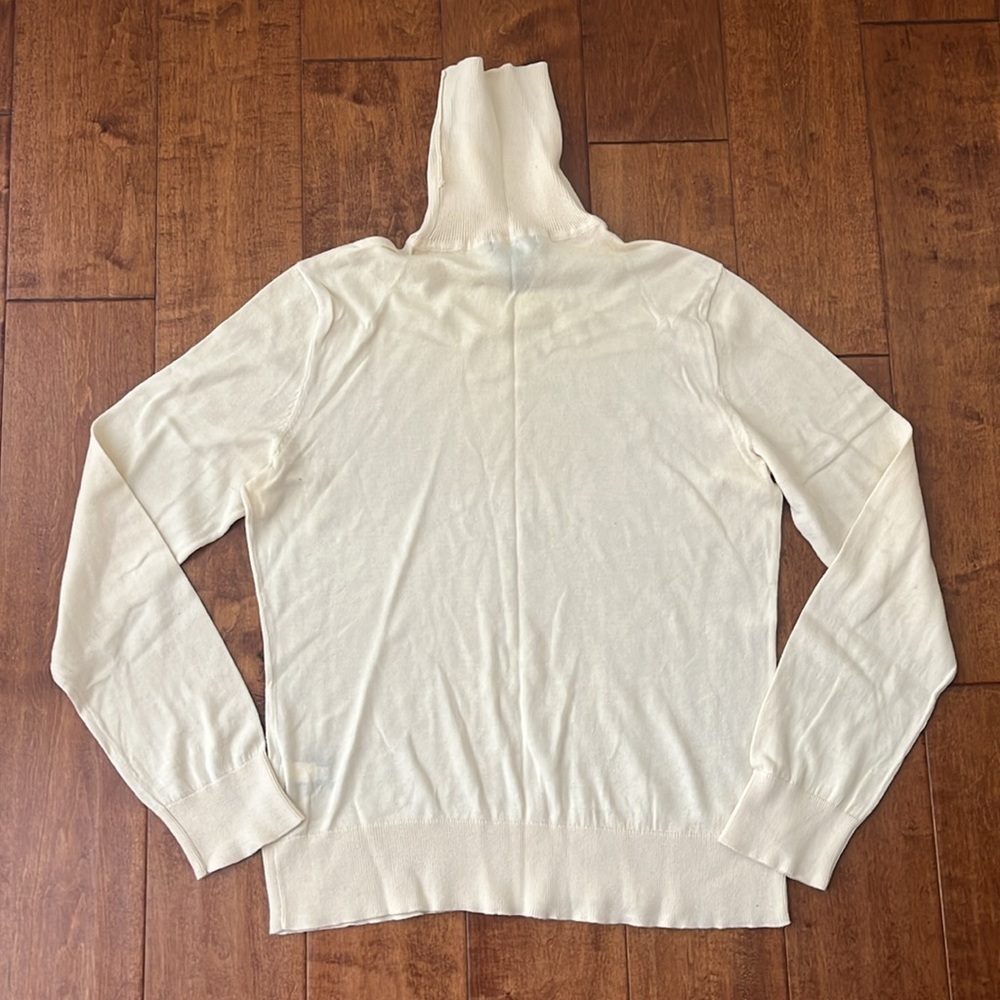 NWOT Chaps Turtleneck Cotton Ivory Sweater Lightweight Size L - Picture 5 of 11